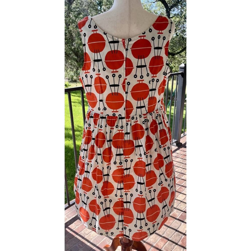 Fervour x Modcloth Retro BBQ Grill Pattern Fit and Flare Swing Dress Plus Size - Picture 5 of 12